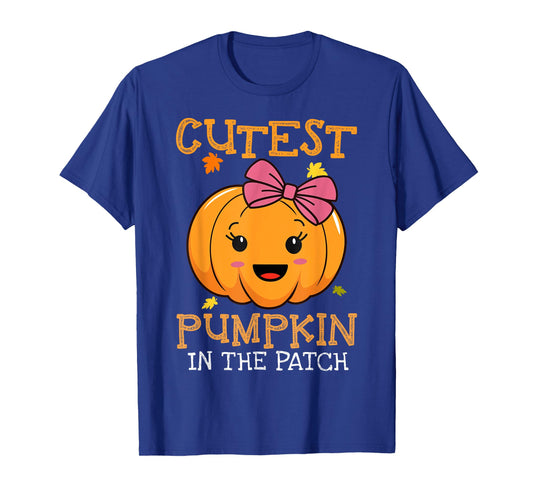 Cutest Pumpkin In Patch Halloween Costume Girls Kids Toddler T-Shirt