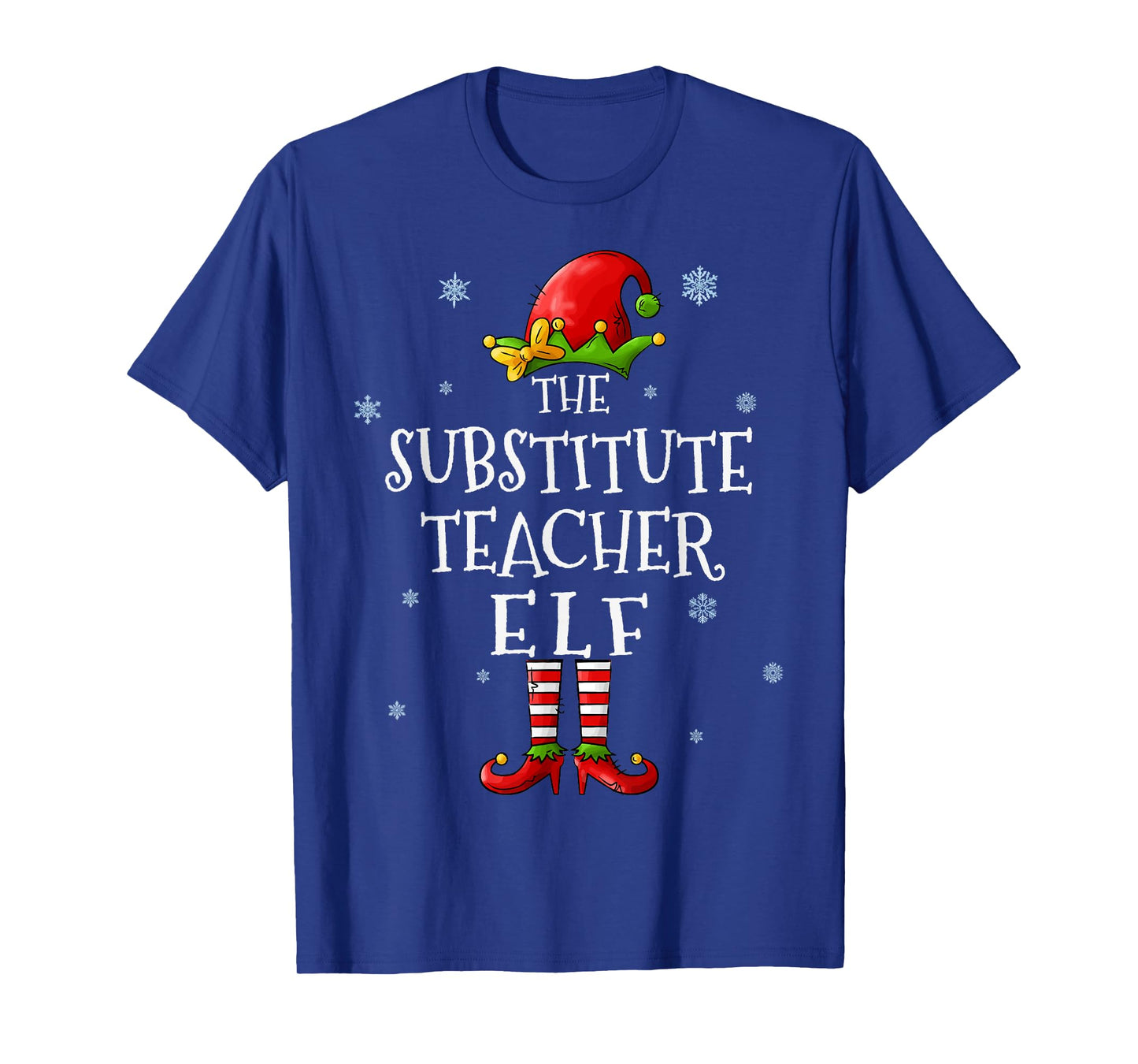 The Substitute Teacher Elf Squad Funny Matching Christmas T-Shirt for Men Women