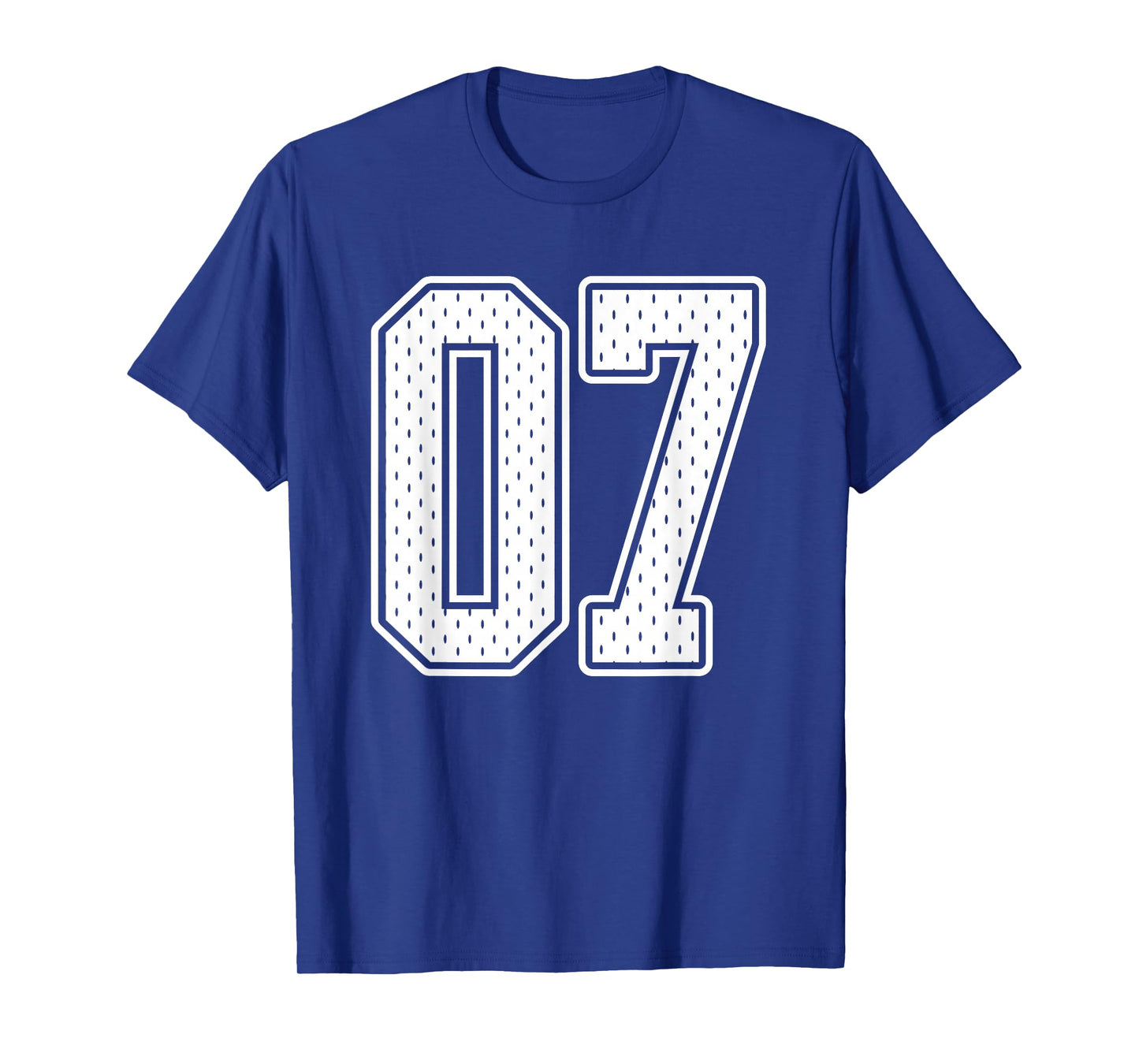 #07 White Vintage Number 07 Sports Fan Jersey Style T-Shirt
