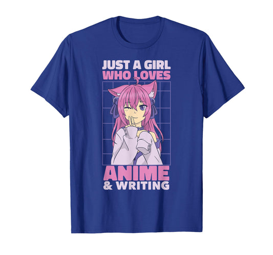 Just A Girl Who Loves Anime | Cute Anime and Writing T-Shirt