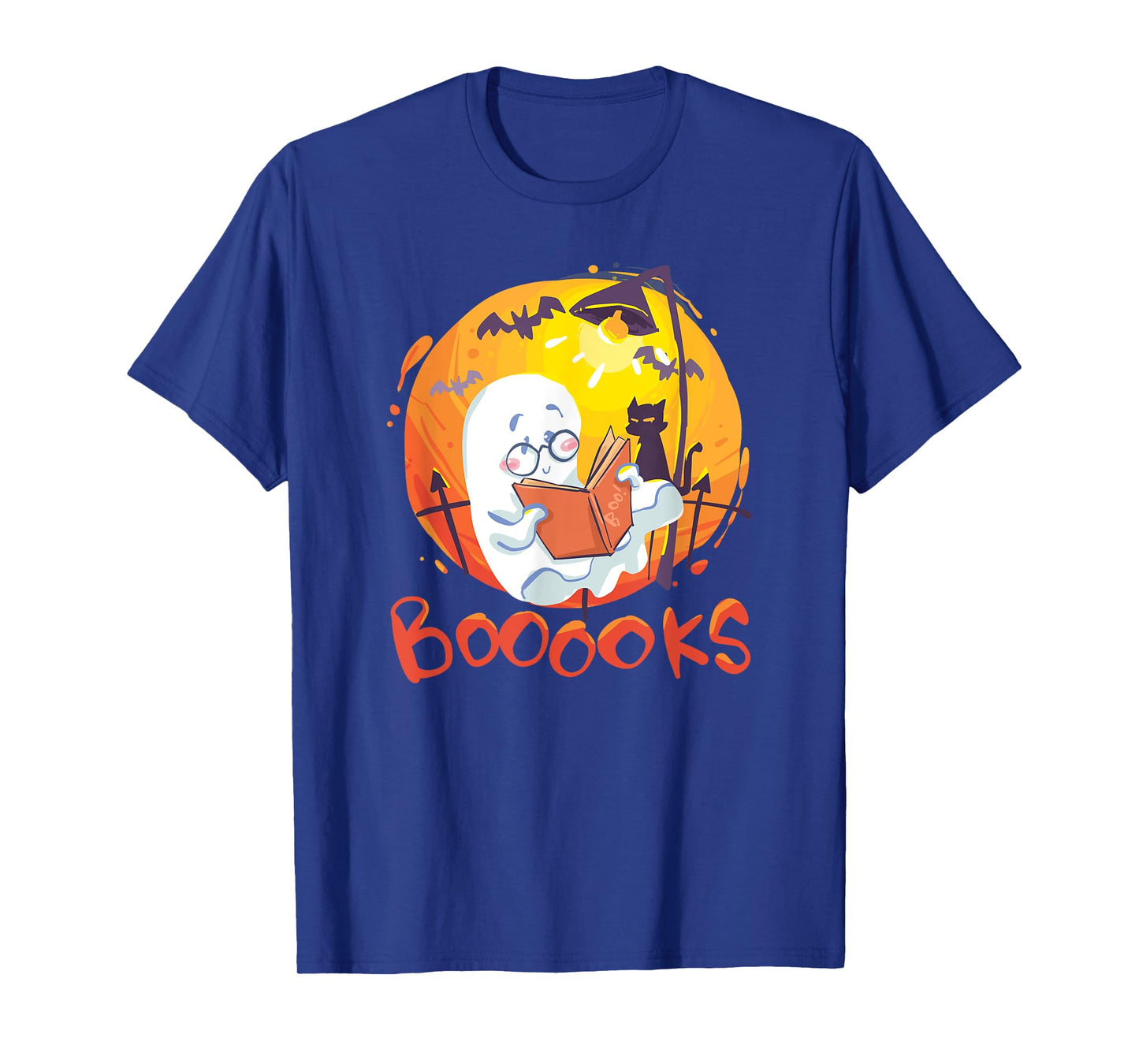 Booooks Ghost Funny Halloween Teacher Book Library Reading T-Shirt
