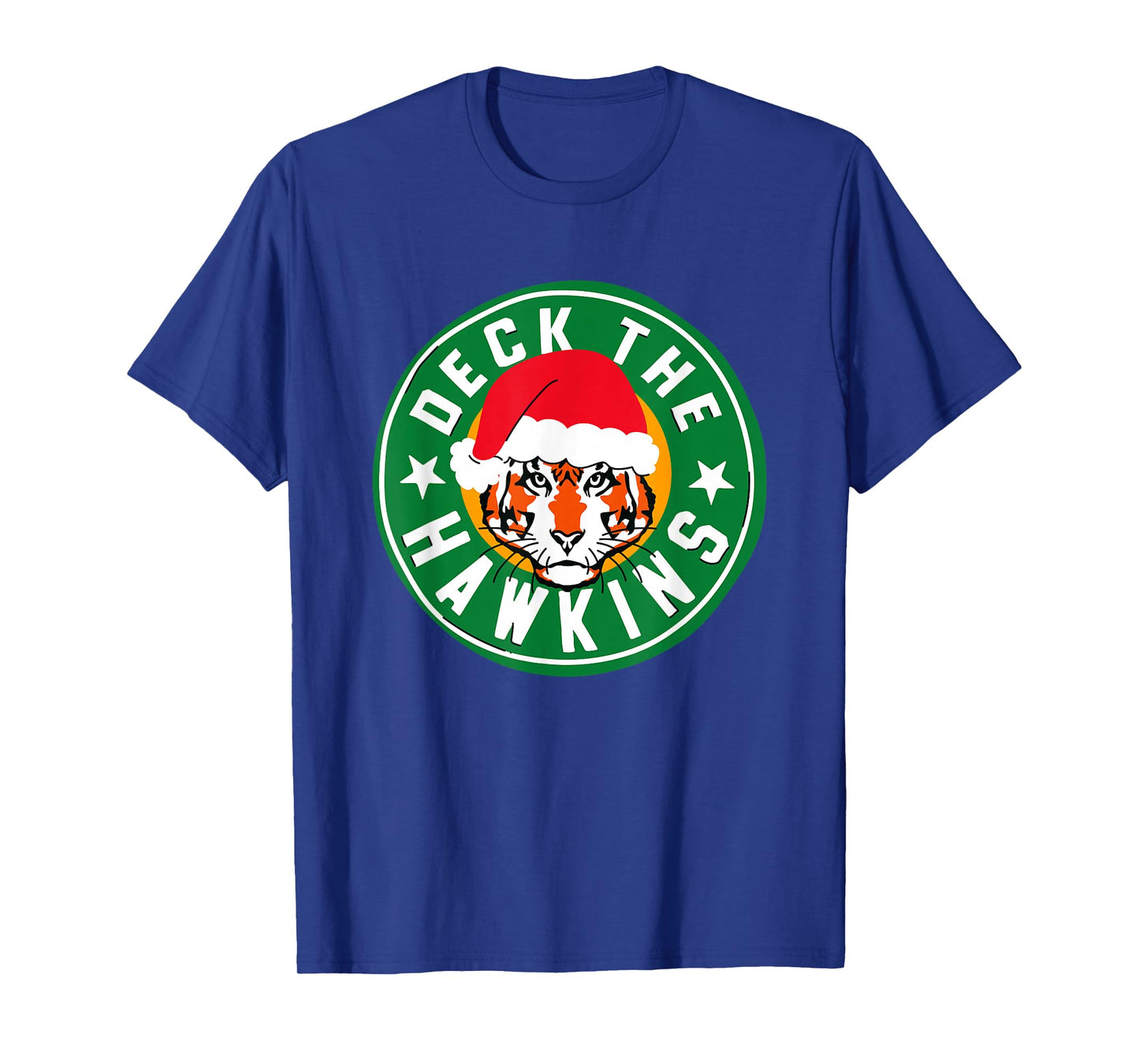 Stranger Things Christmas Deck The Hawkins Big Chest Badge T-Shirt