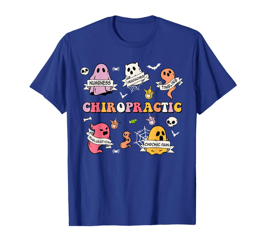 Retro Chiropractic Ghost Chiropractors Halloween Costume T-Shirt