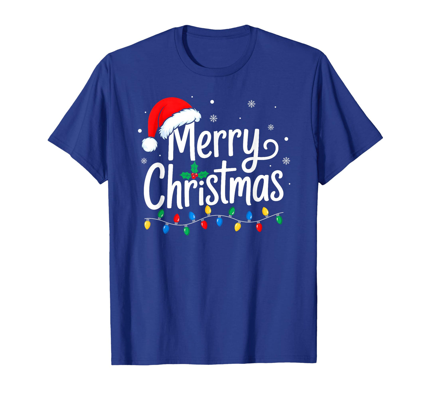 Merry Christmas for Family Men Women Santa Hat Xmas Pajamas T-Shirt