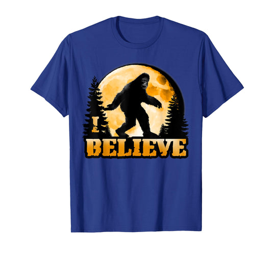 I Believe Bigfoot: Yeti Sasquatch Wood Booger Skunk Ape Moon T-Shirt