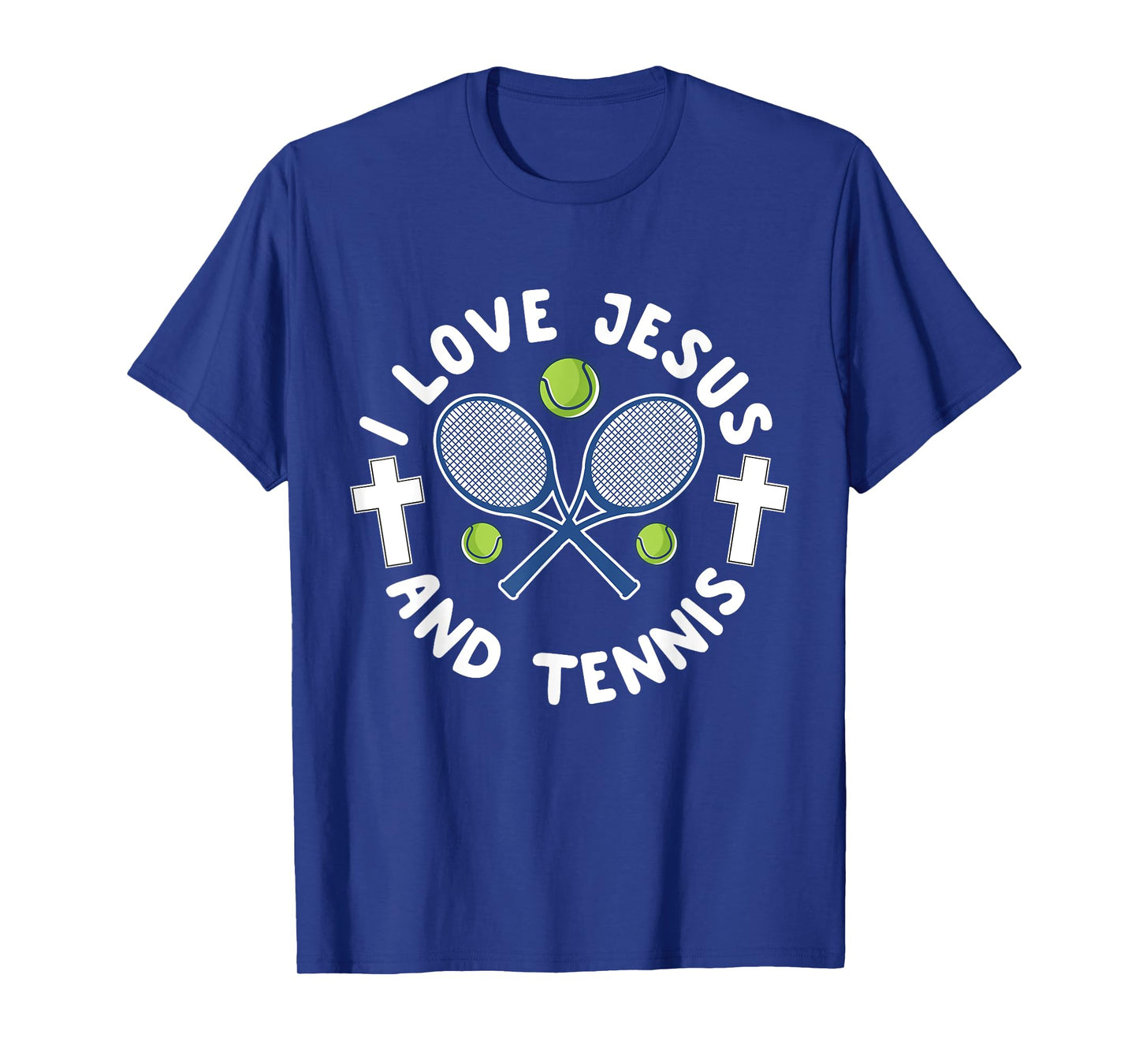 I Love Jesus And Tennis Cool Christian Sports Gift T-Shirt