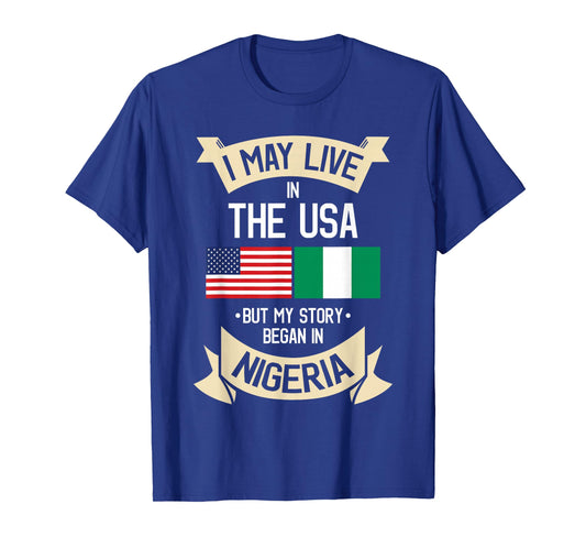 Nigeria American Flag USA Nigerian Roots Gifts T-Shirt