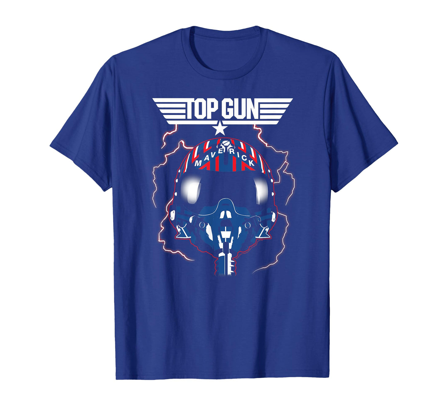 Top Gun Maverick Helmet with Lightning Classic Action Movie T-Shirt