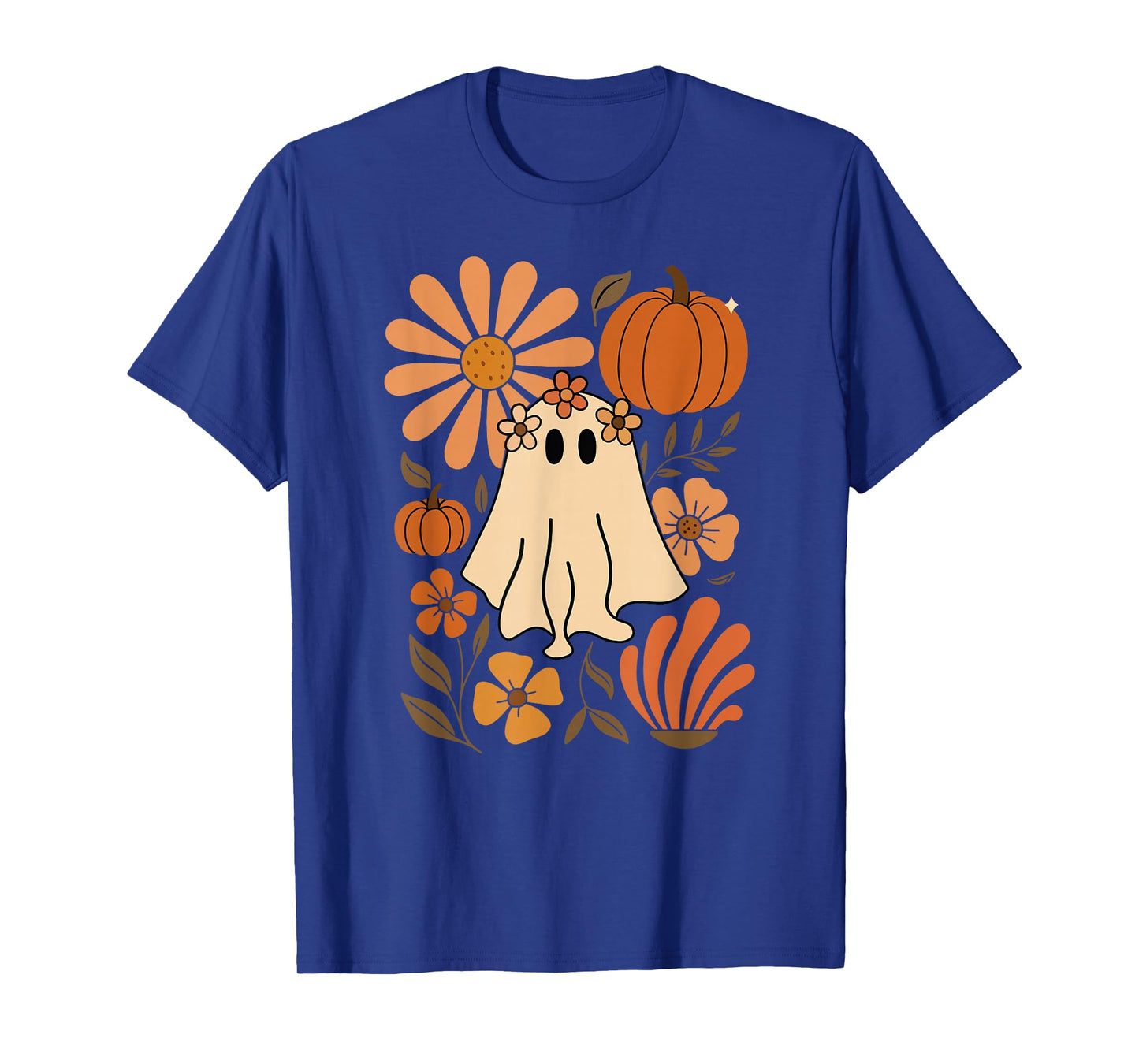 Floral Ghost Halloween Boho Spooky Season T-Shirt