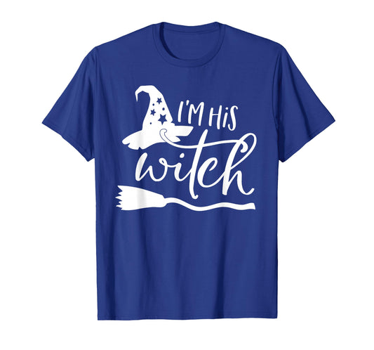 I'm Her Boo Ghost I'm His Witch Broomstick Halloween Couples T-Shirt