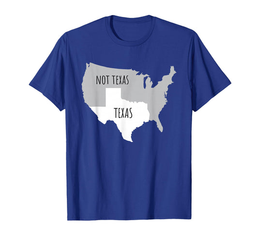 Texas not Texas with America Map T-Shirt Small