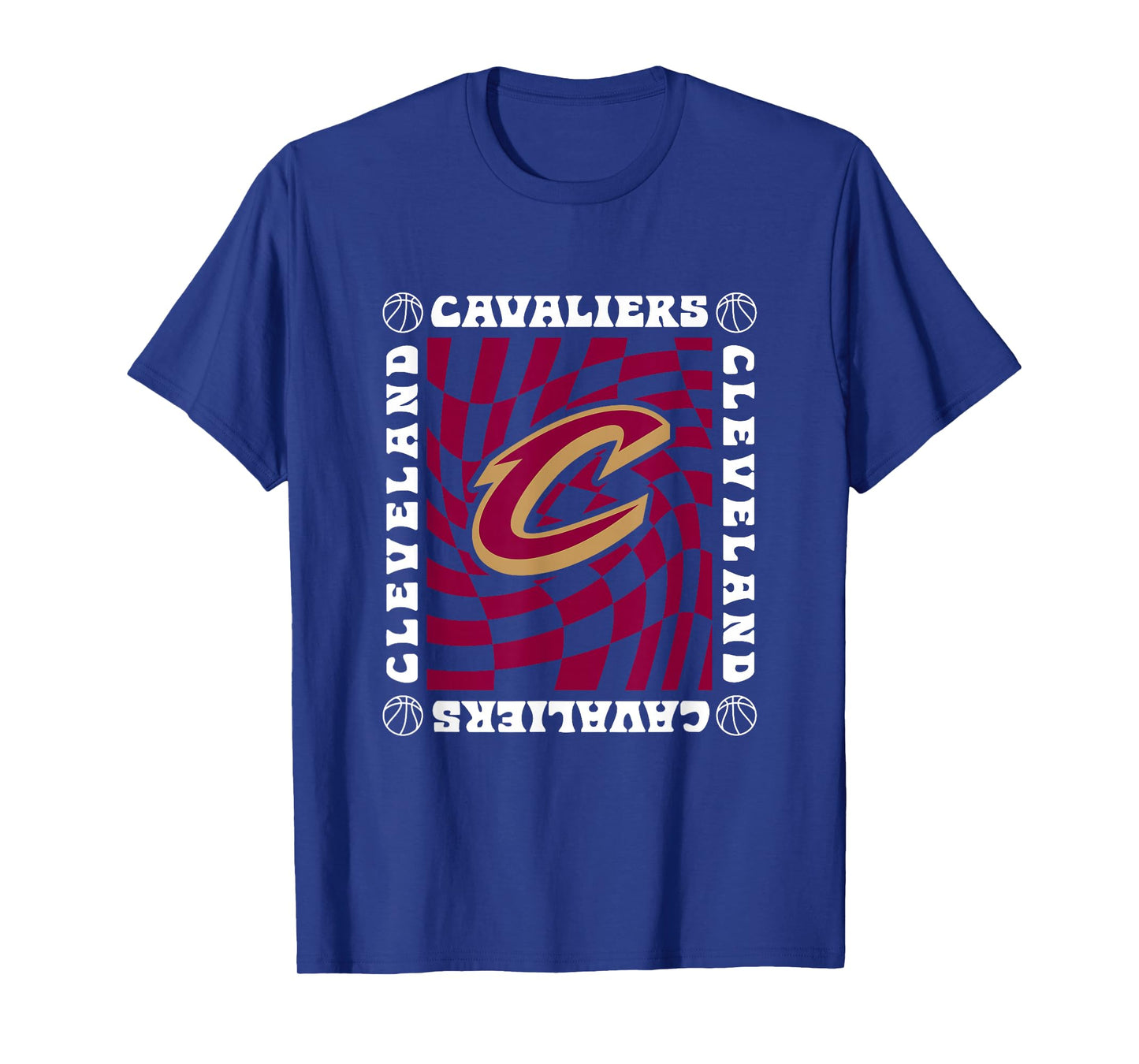 NBA Cleveland Cavaliers Retro Checkerboard Wave T-Shirt