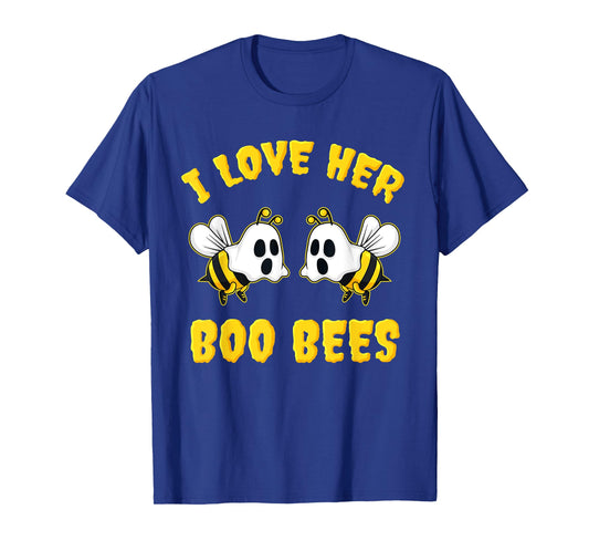Halloween I Love Her Boo Bees Funny T-Shirt