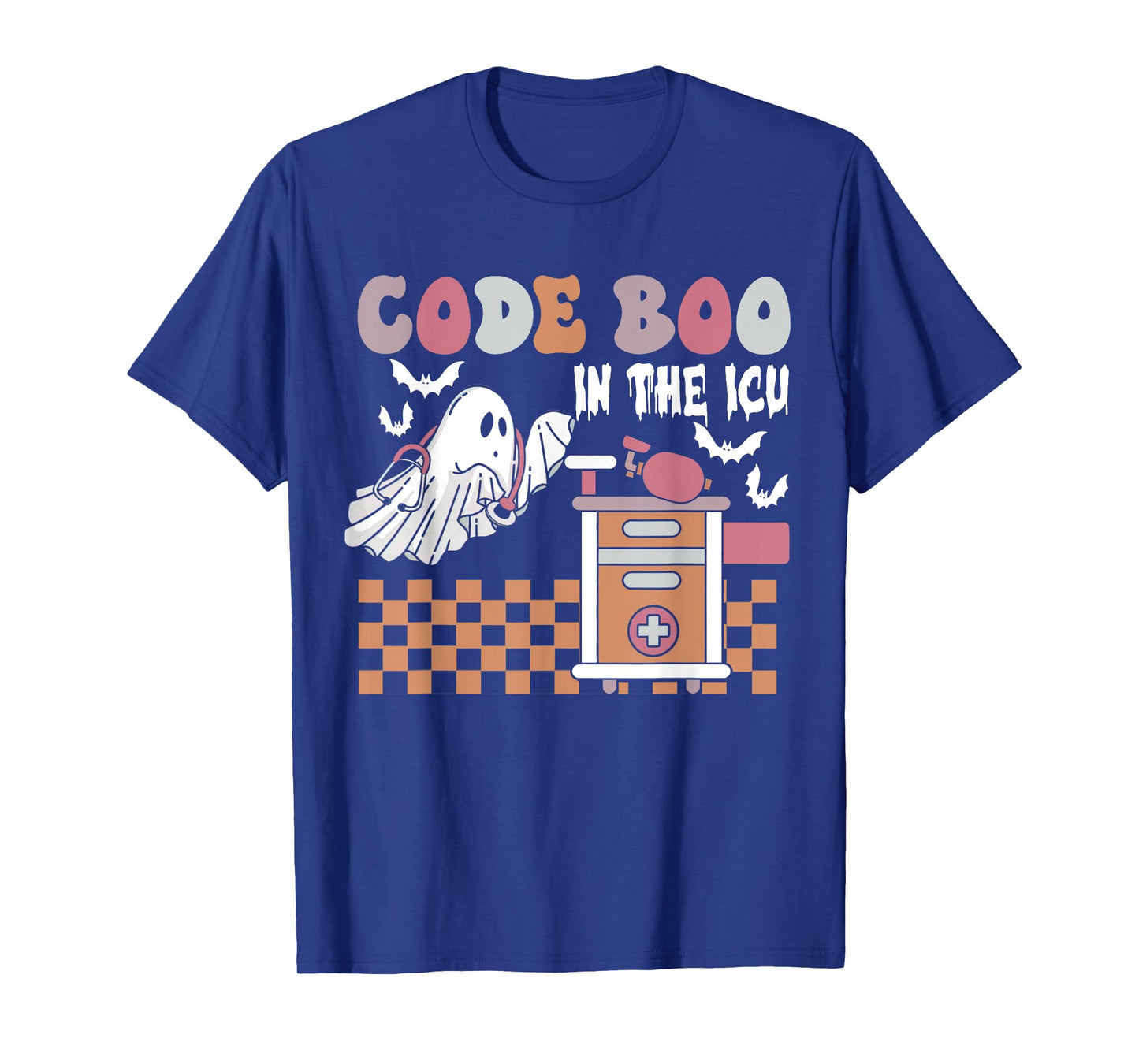 Groovy Retro Halloween ICU Nurse, Code Boo In The ICU T-Shirt