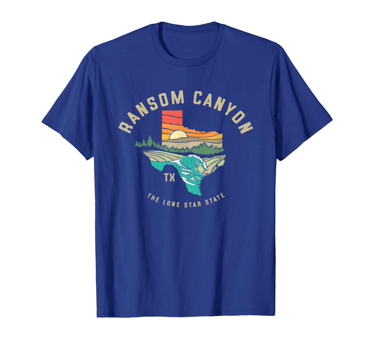 Ransom Canyon Texas Outdoors Vintage Nature Illustration T-Shirt