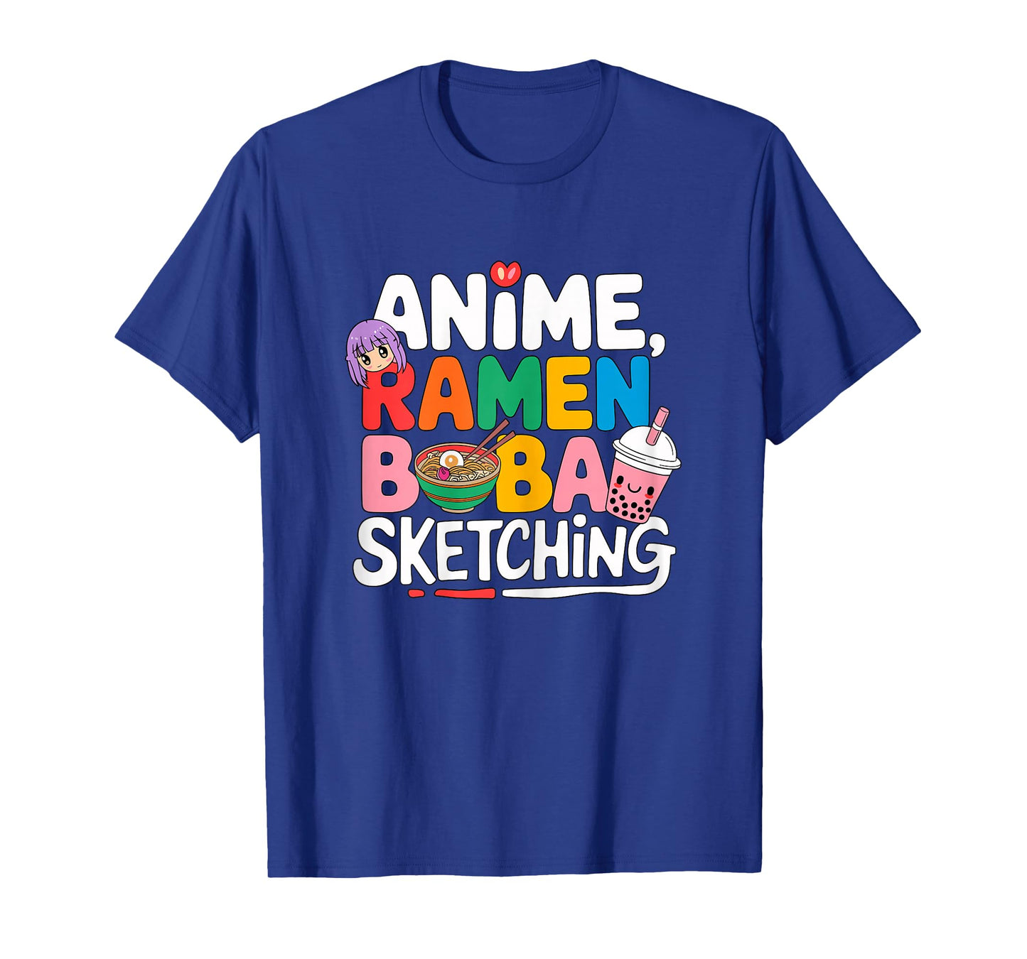 Anime Ramen Boba Sketching T-Shirt