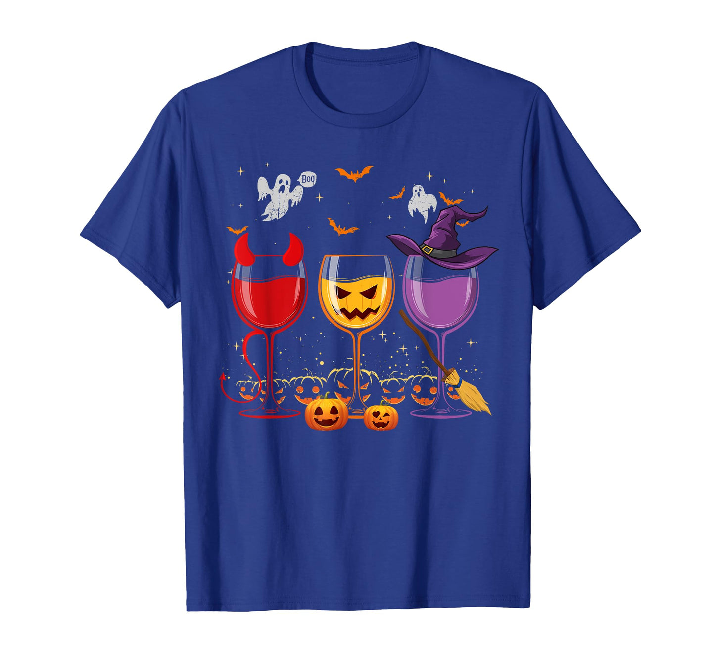 Three Glasses Of Wines Funny Halloween Wine Lover T-Shirt