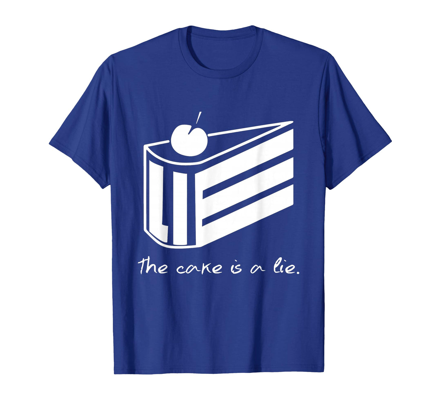 The Cake Is A Lie Portal T-Shirt - Unisex-Adults, Black, S