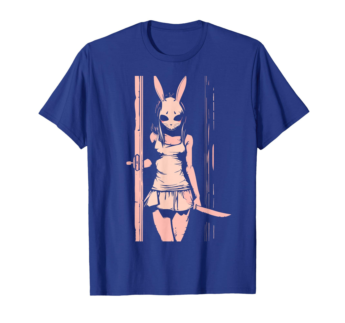 Horror Girl Bunny Mask Slasher Anime Alt Creepy Pastel Goth T-Shirt