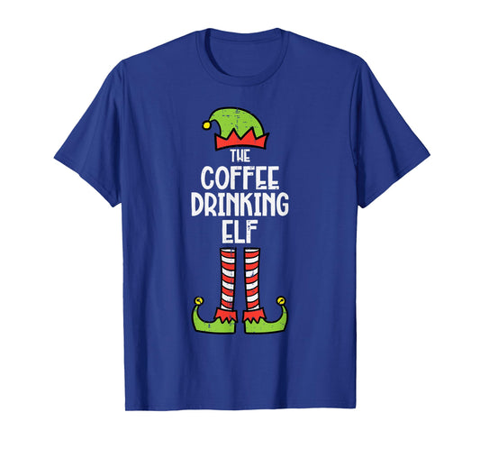 Christmas Coffee Elf Xmas Family Group Matching Men Women T-Shirt
