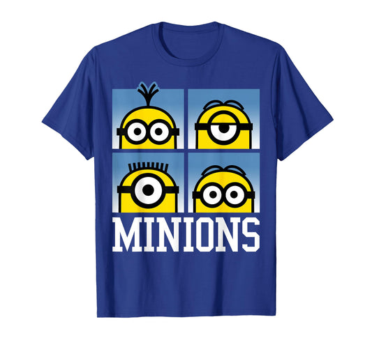 Despicable Me Minions Minions Bust Portrait Grid Logo T-Shirt Small