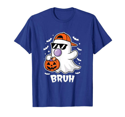 Bruh Ghost Bubble Gum Funny Halloween Costume Spooky Season T-Shirt