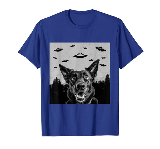 Alien UFO Funny Dutch Shepherd Dog Lover Men Women Kids T-Shirt