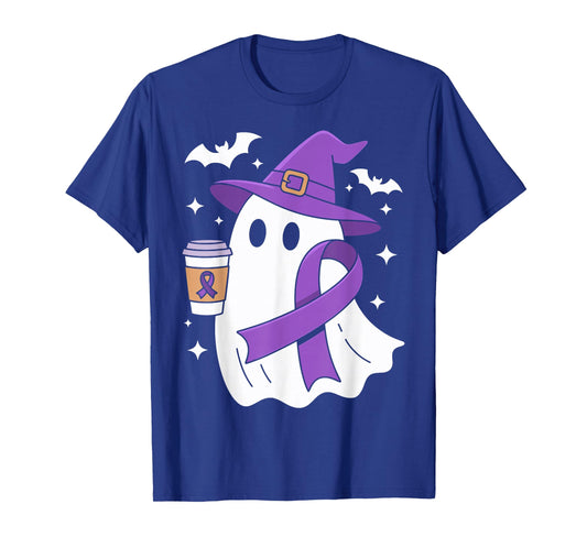 Halloween Ghost Purple Domestic Violence Awareness Men Women T-Shirt
