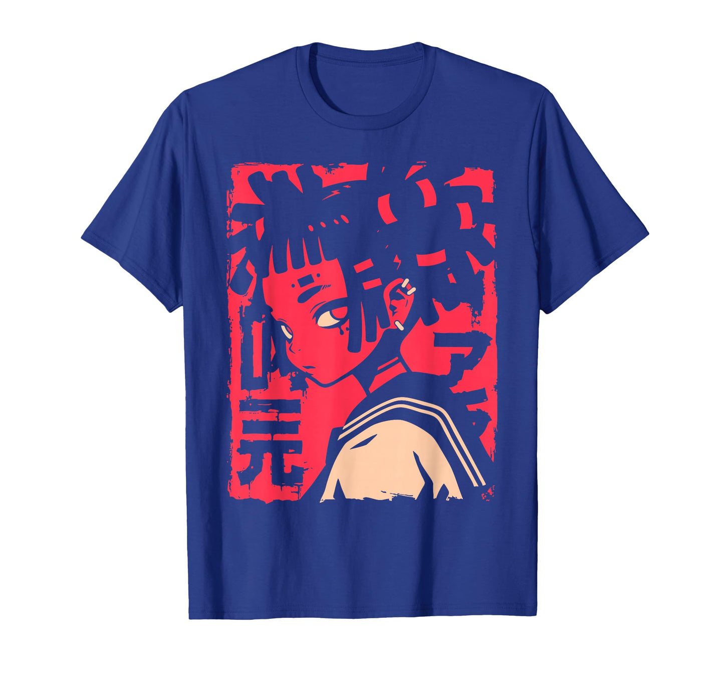 Harajuku Cyberpunk Black Girl Anime Manga Waifu Japanese T-Shirt