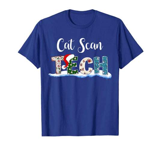 Cat Scan Tech Santa Hat Christmas Radiology Technologist Men Women T-Shirt
