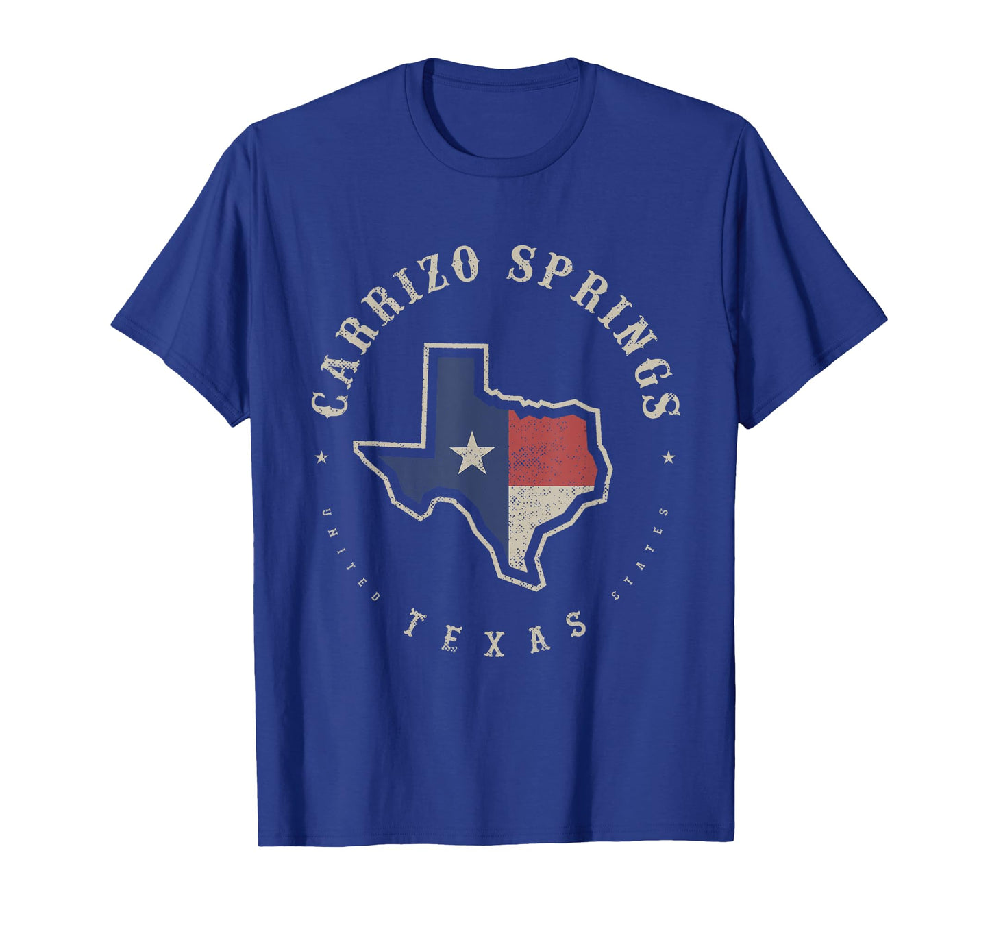 Vintage Carrizo Springs Texas State Flag Map Souvenir Gift T-Shirt