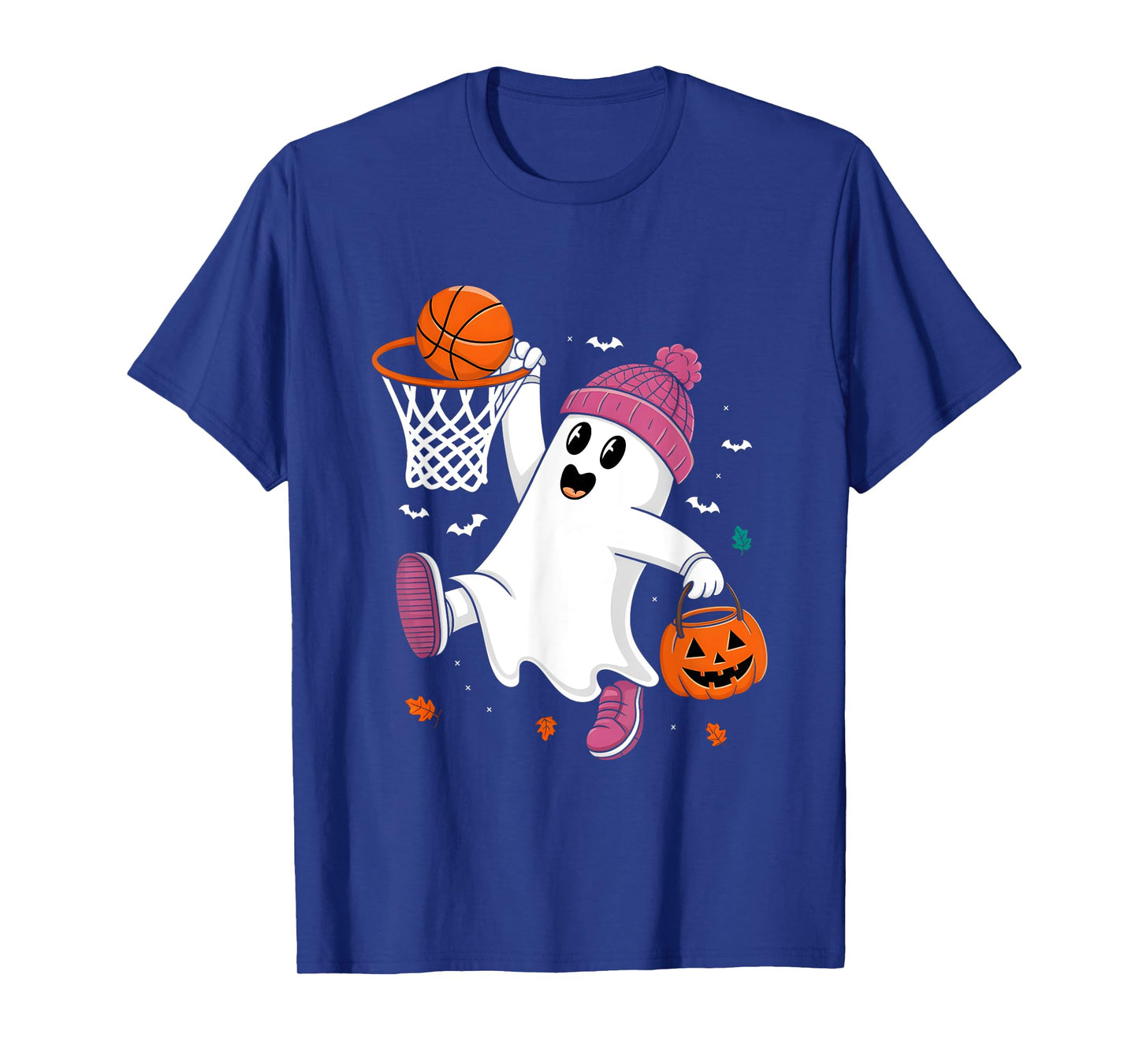 Funny Halloween Ghost Dunking Basketball Costume Boys Kids T-Shirt