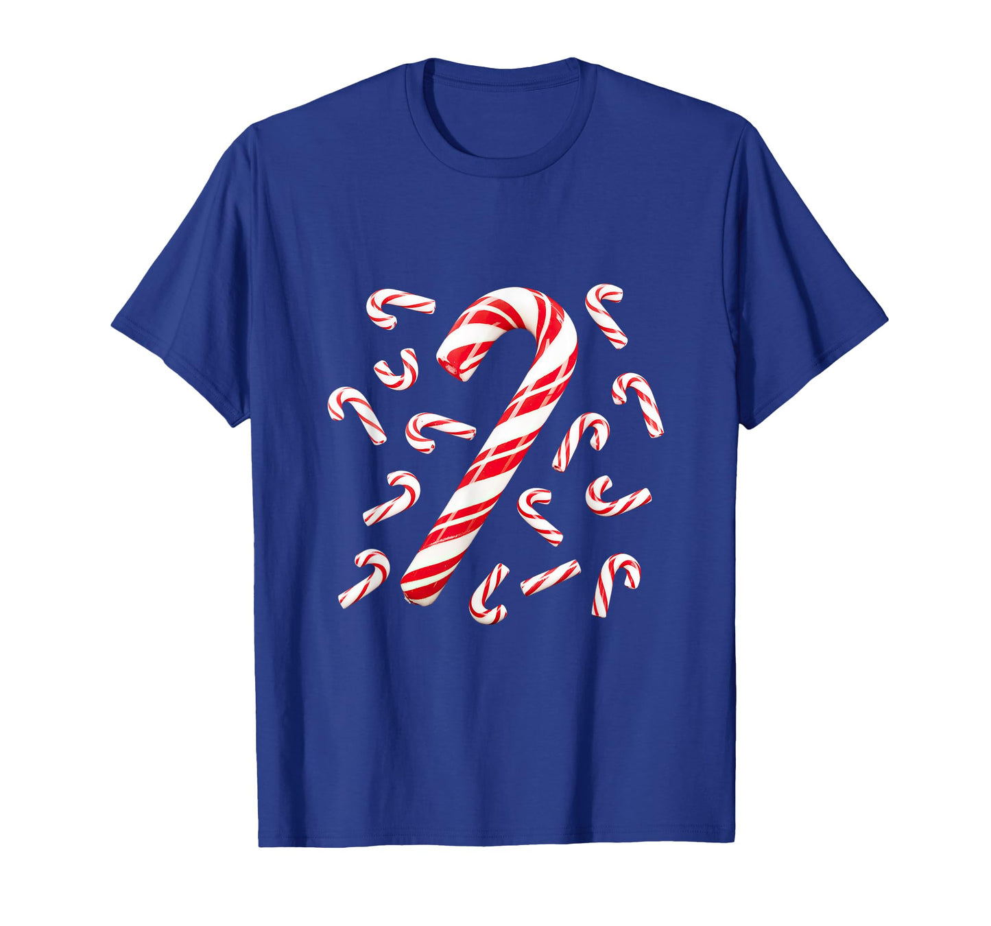 Red and White Candy Cane Santa Christmas T-Shirt
