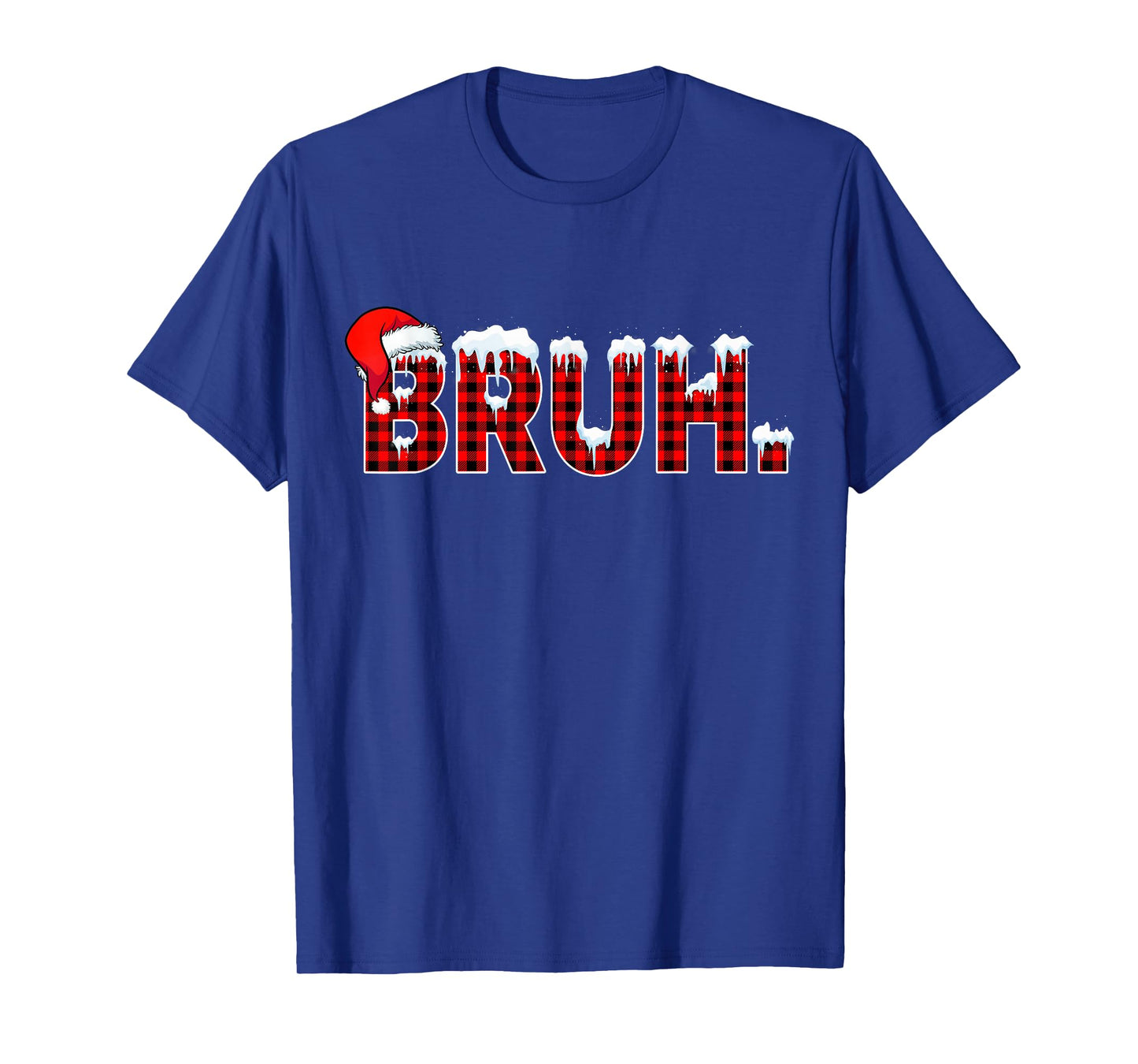 Bruh Funny Christmas Plaid Teens Boys Kids Xmas Pajamas T-Shirt
