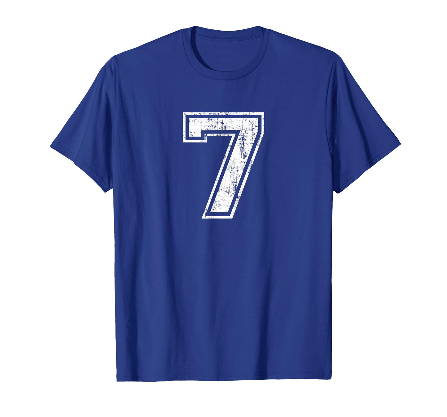 Number 7 Distressed Vintage Seven Sports Training Practice T-Shirt
