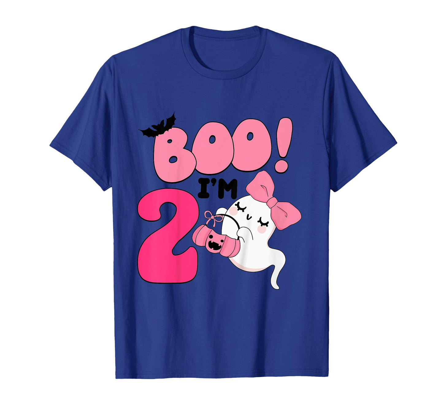 Kids Boo I'm Two Years Old 2nd Birthday Cute Ghost Halloween T-Shirt