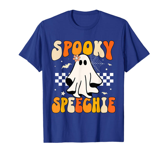 Retro Speech Therapy Halloween Spooky Speechie Language T-Shirt
