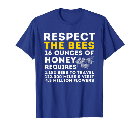 Respect The Bees - Bee Lover Beekeeping & Beekeeper T-Shirt Small