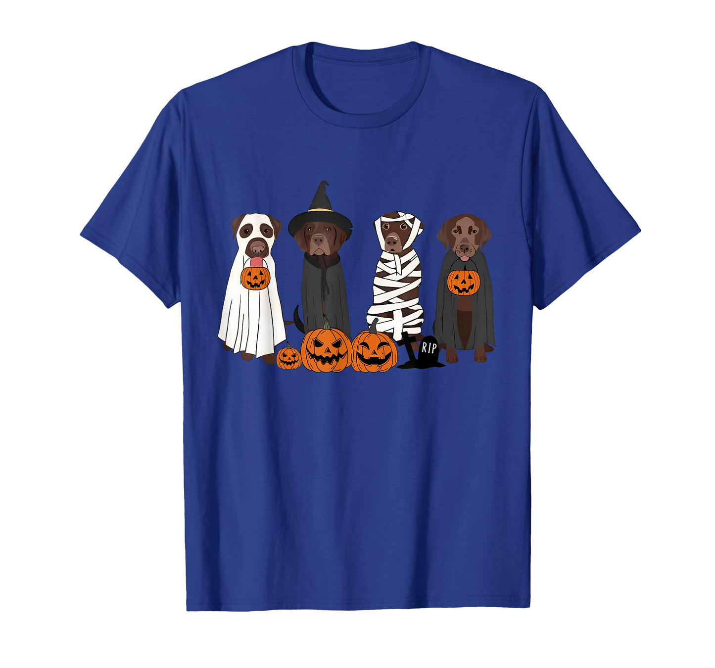 Black Labrador Dogs Witches Dressed As Ghosts in Boo Sheet T-Shirt