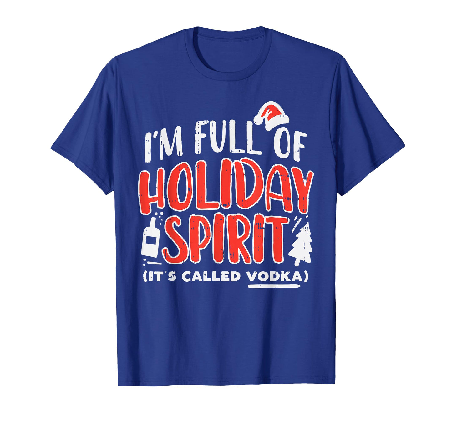Holiday Spirit Vodka Funny Christmas Party Drinking PJ T-Shirt