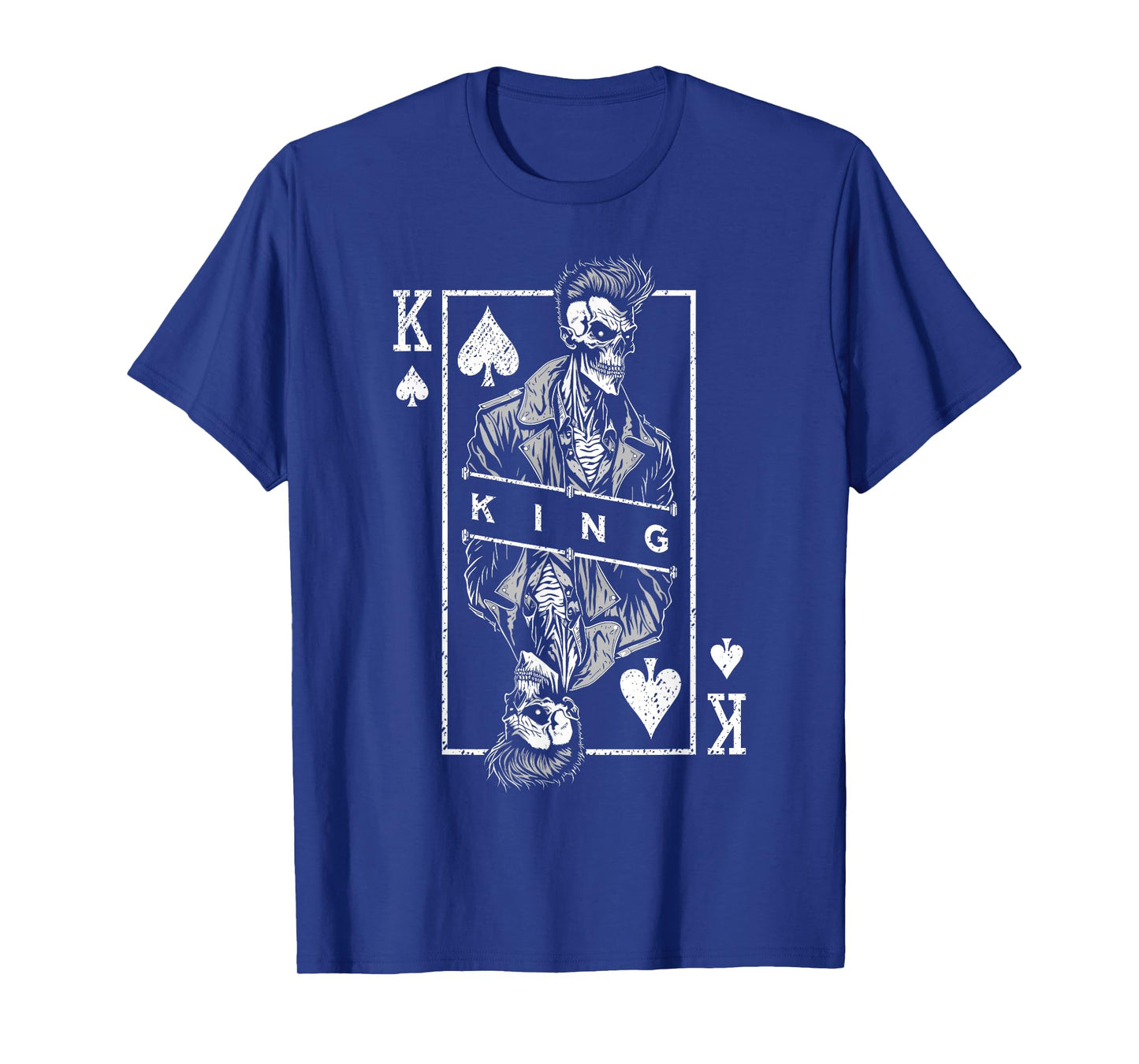 King Of Spades Poker Biker Zombie Halloween Playing Card T-Shirt