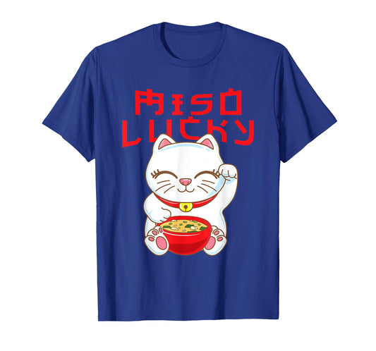 Cute Japanese Maneki Neko Cat Miso Lucky T-Shirt