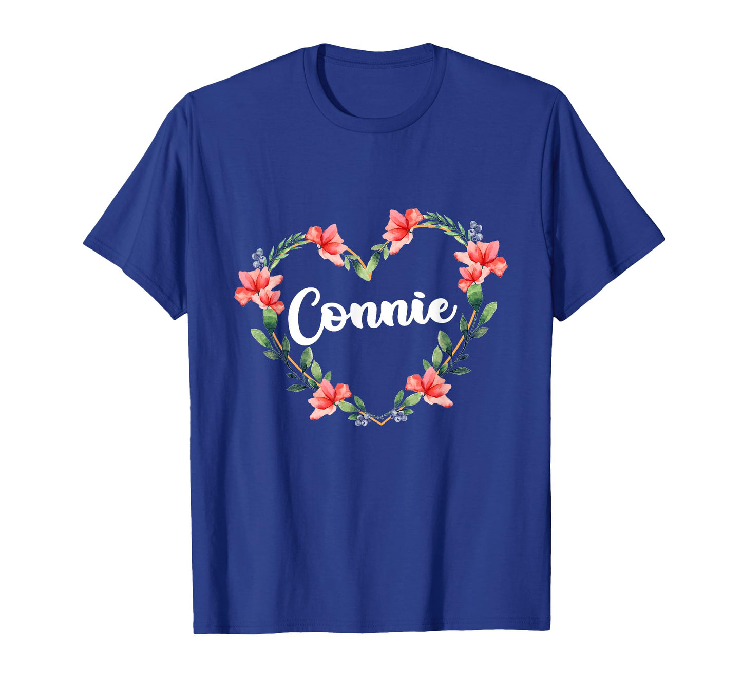 Connie Flower Heart Personalized Name Connie T-Shirt