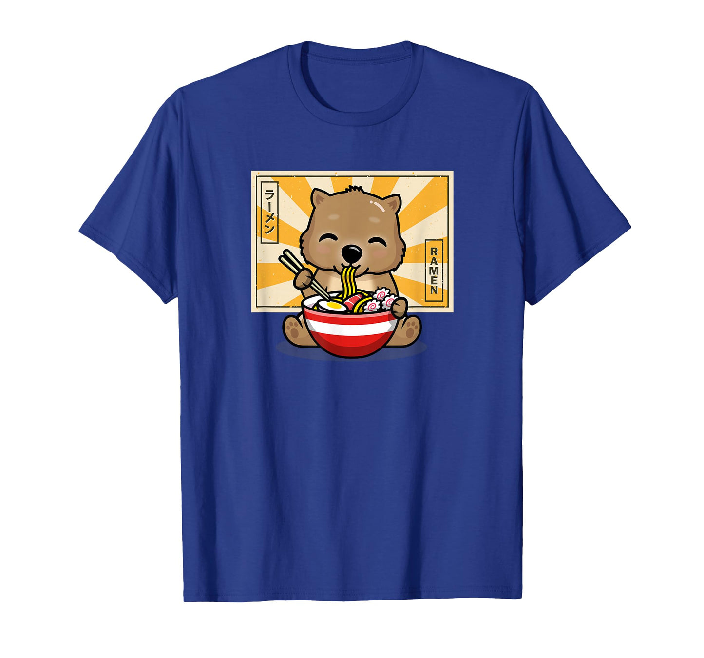 Funny Cartoon Kawaii Kids Boys Girl Anime Ramen Wombat Lover T-Shirt