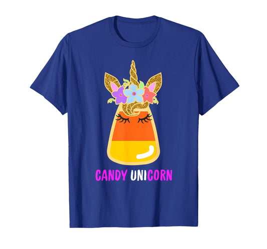 Candy Corn Unicorn Shirt, Halloween Unicorn for Girls T-Shirt