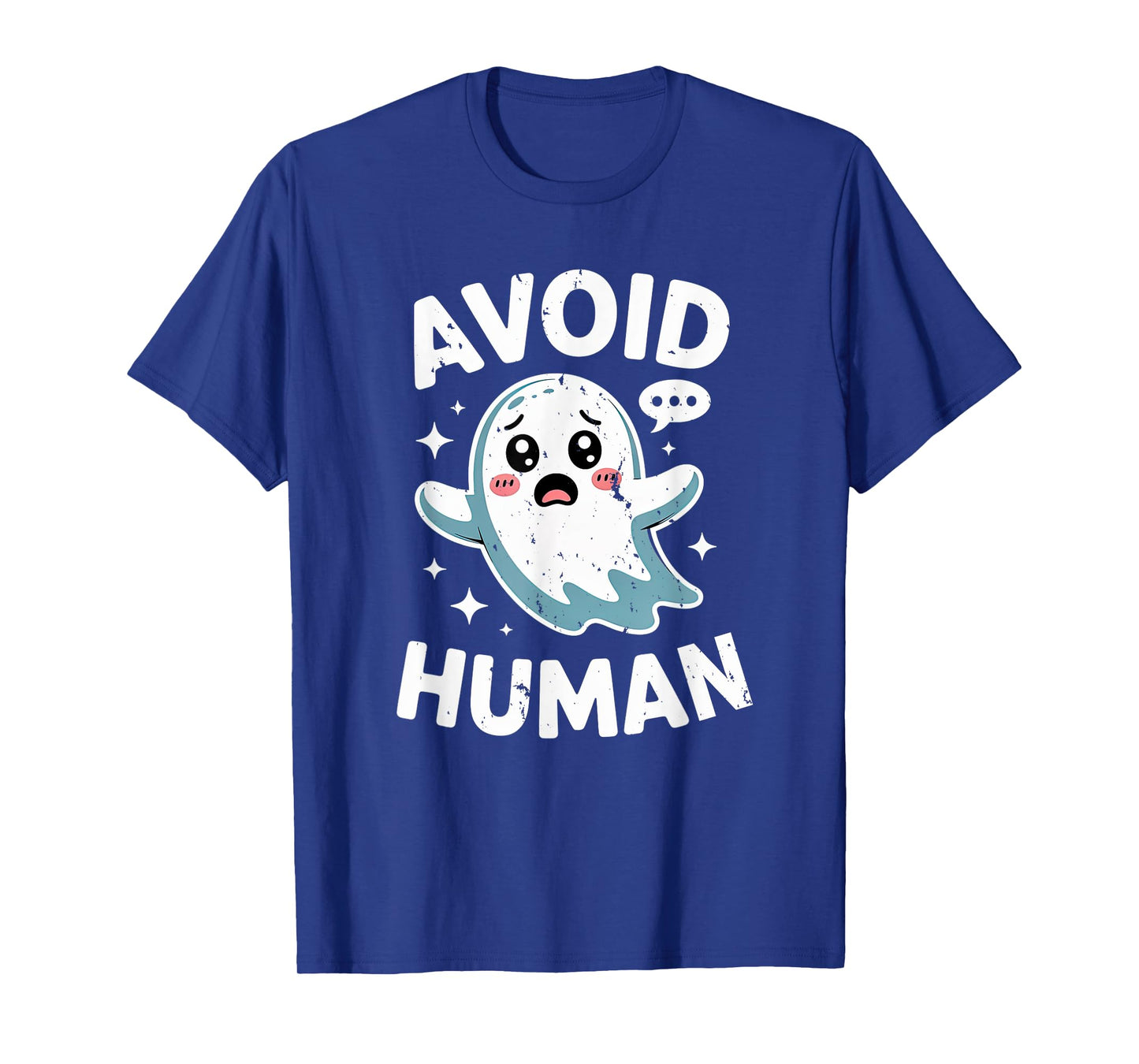 Avoid Humans Cute Kawaii Pastel Ghost Funny Introvert Saying T-Shirt
