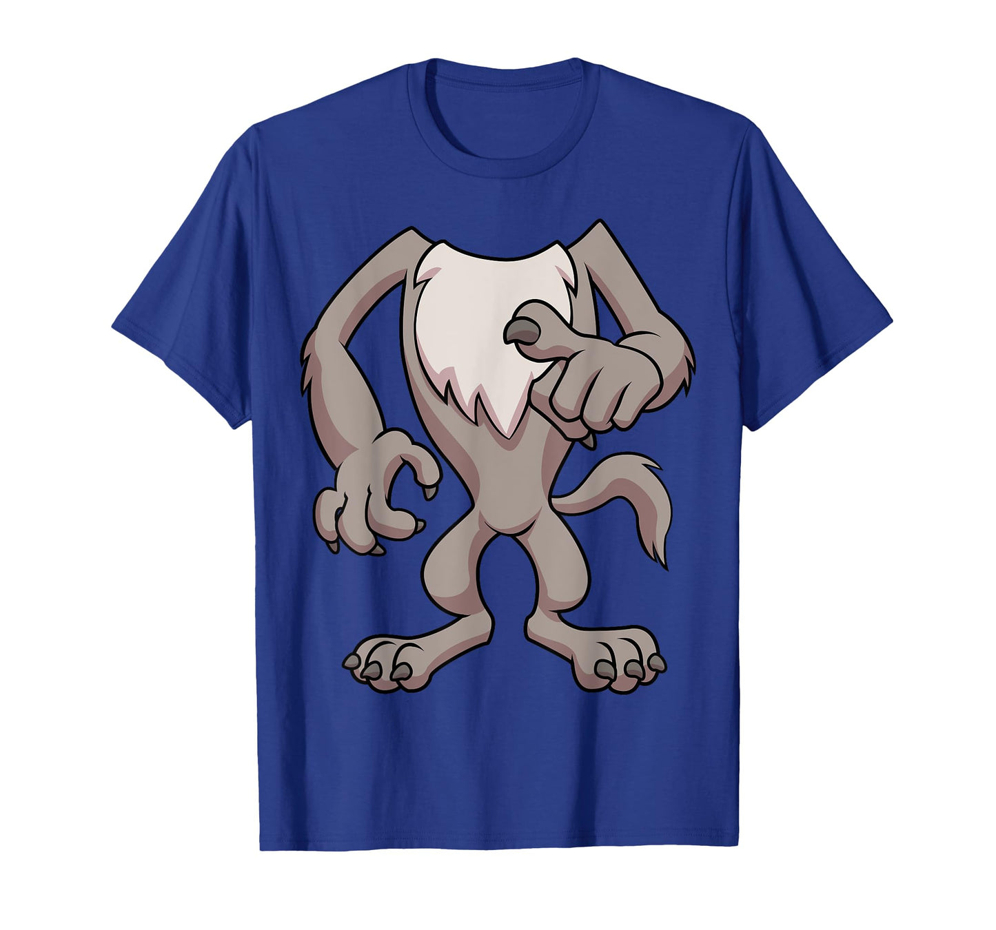 Wolf Costume T-Shirt for Halloween Werewolf Animal Cosplay T-Shirt