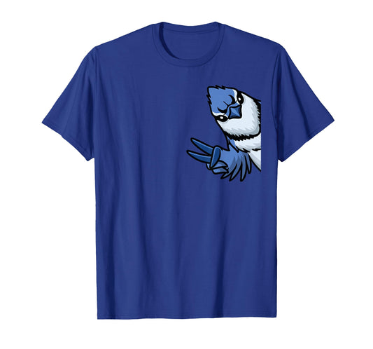 Blue Jay Bird Cyanocitta Cristata from Side T-Shirt