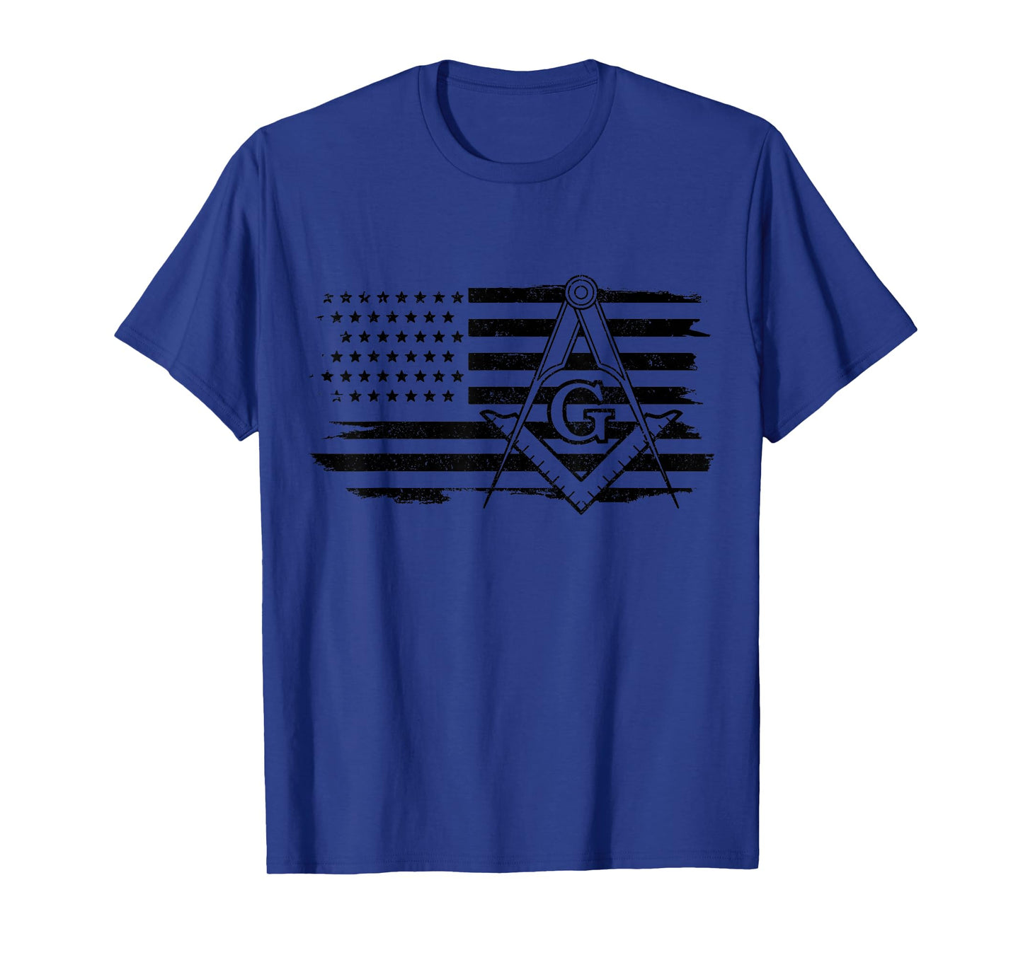 Mason US Flag Square Compass Masonic Patriotic Freemason T-Shirt