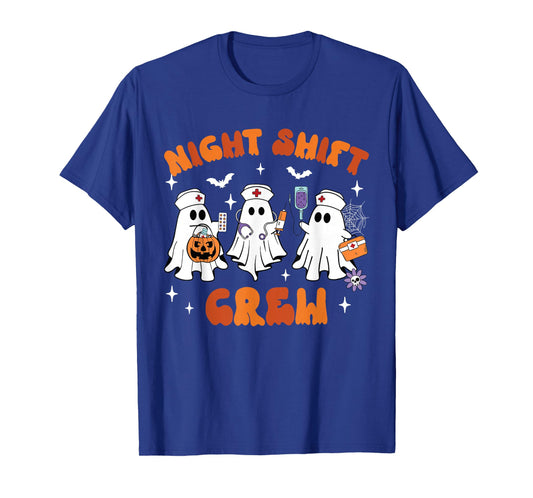 Night Shift Crew Boo Ghost Halloween RN Registered Nurse T-Shirt